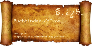 Buchbinder Ákos névjegykártya